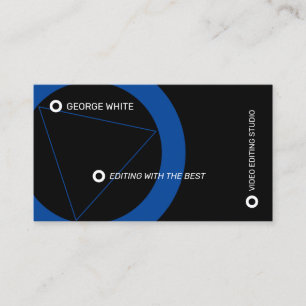 Zwart en blauw afspeelknop professioneel visitekaartje
