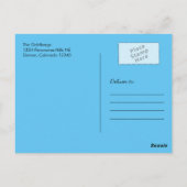 Zwart en Blauw Bar Mitswa Dank u Briefkaart (Achterkant)