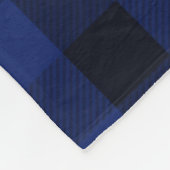 Zwart en blauw Buffalo Check Beer Monogram Fleece Deken (Hoek)