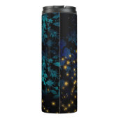 Zwart en Blauw Damask Thermosbeker (Achterkant)