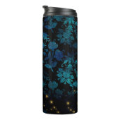 Zwart en Blauw Damask Thermosbeker (Geroteerd rechts)