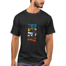 Zwart en blauw Geïllustreerd Basketbal Groep T-Shi