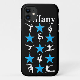 ZWART EN BLAUW GEPERSONALISEERDE GYMNASTIEK IPHONE iPhone 11 HOESJE