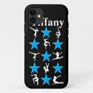 ZWART EN BLAUW GEPERSONALISEERDE GYMNASTIEK IPHONE 11 HOESJE