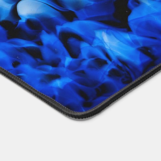 Zwart en Blauw Glas Abstract met Vortex Bureaumat (Hoek)