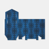 Zwart en Blauw Gotisch Damast Bedankdoosjes (Uitgevouwen)