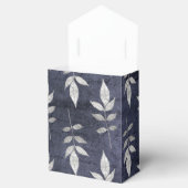 Zwart en Blauw  Grunge Bladeren Bedankdoosjes (Geopend)