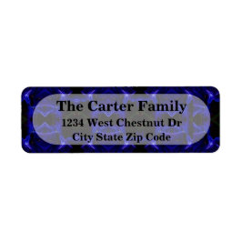 Zwart en blauw kantoor-adresretourlabel etiket