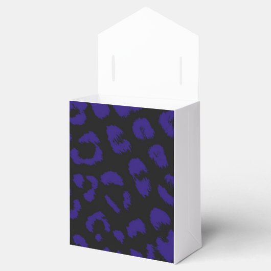 Zwart en blauw luipaard bedankdoosjes (Geopend)