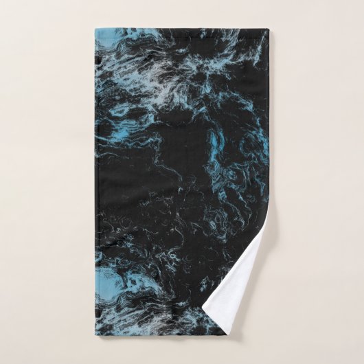 zwart en blauw Marmer abstract Bad Handdoek (Handdoek)