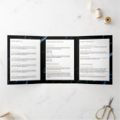 Zwart en blauw marmeren salon of productbrochure drieluik kaart (Binnen)