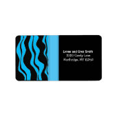 Zwart en blauw modern Zebra Pattern Etiket (Voorkant)