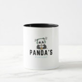 Zwart en Blauw Schattige Panda's Playlist Mok (Midden)