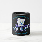 Zwart en Blauw SORRY Mok (Midden)
