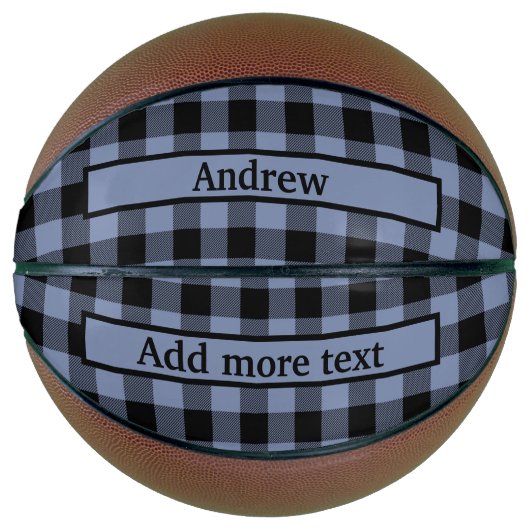 Zwart en blauw speldenstang, buffelstang, berenhef basketbal (Voorkant)