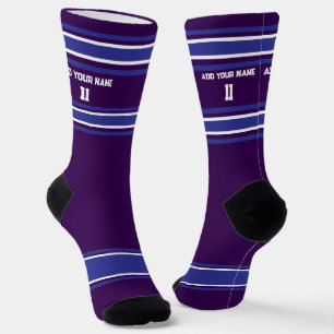Zwart en Blauw Sportshirt - Naam Nummer Sokken