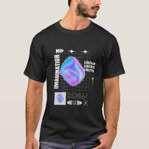 Zwart en blauw Streetwear T-Shirt
