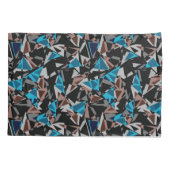 Zwart en blauw, veelhoekig, Abstract Kussensloop (Achterkant)