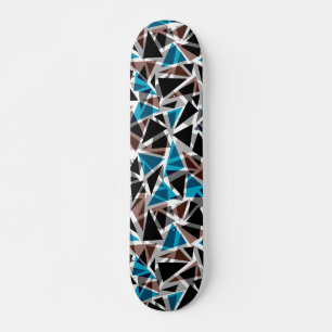 Zwart en blauw, veelhoekig, Abstract Skateboard