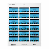 Zwart en blauw Zebra Pattern Etiket (Full Sheet)