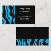 Zwart en blauw zebraprint visitekaartje (Voorkant / Achterkant)