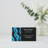 Zwart en blauw zebraprint visitekaartje (Staand voorkant)