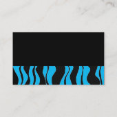 Zwart en blauw zebraprint visitekaartje (Achterkant)