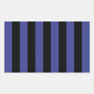 Zwart en blauwe strepen rechthoekige sticker