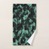 Zwart en Blauwgroen Bad Handdoek (Handdoek)