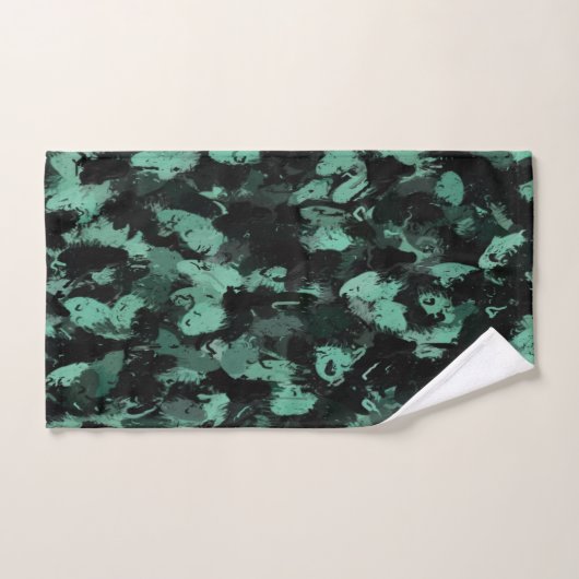 Zwart en Blauwgroen Bad Handdoek (Handdoek)