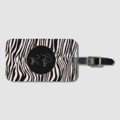 Zwart en Blush Zand Zebra Print Bagagelabel (Voorkant (horizontaal))