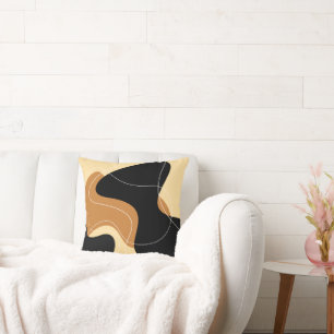 Zwart en bruin Abstract designer Kussen