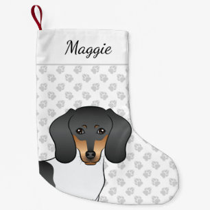 Zwart En Bruin Bont Kortharige Dachshond Hondenkop Kleine Kerstsok