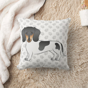 Zwart En Bruin Bont Kortharige Dachshond & Pootafd Kussen