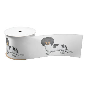 Zwart En Bruin Bont Langharige Dachshond Hond Lint