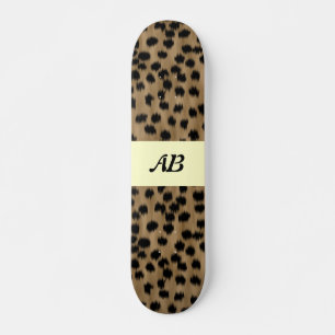 Zwart en bruin Cheetah printpatroon. Skateboard