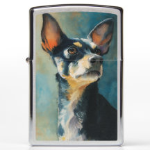 Zwart en bruin chihuahua watercolor portret