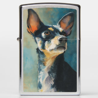 Zwart en bruin chihuahua watercolor portret