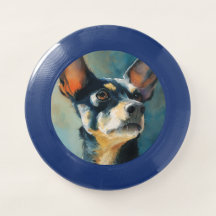 Zwart en bruin chihuahua waterkleur portret