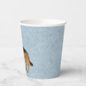 Zwart en bruin Duits herder cartoon hond op blauw Papieren Bekers (Links)