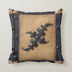 Zwart en bruin getinte Steampunk kussen