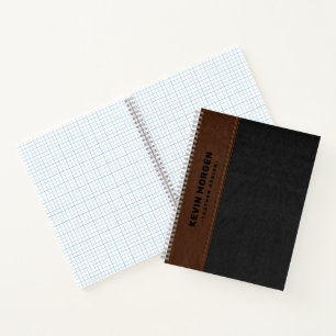 Zwart en Bruin Leather Aged Look Notitieboek