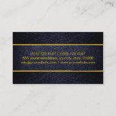 Zwart en bruin leder visitekaartje (Achterkant)