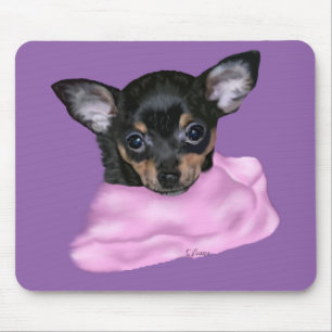 Zwart en bruine Chihuahua Puppy Muismat