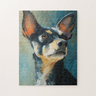 Zwart- en bruine chihuahua watercolor portret legpuzzel
