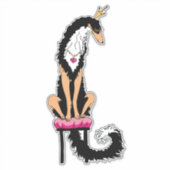 Zwart en bruine koninklijke Borzoi uitstansbare vi Sticker (Voorkant)