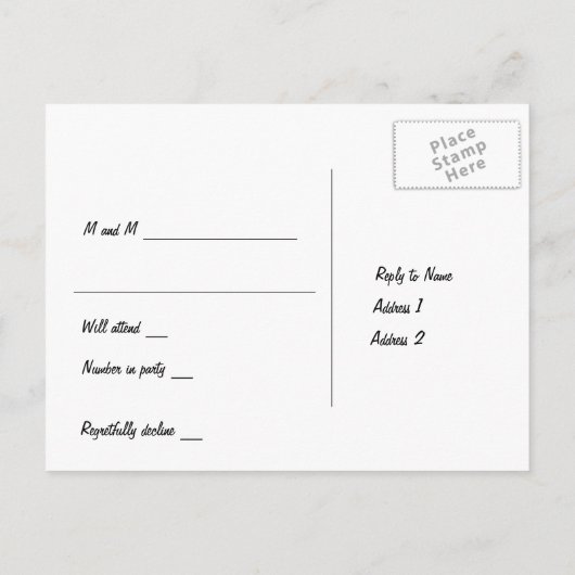 Zwart en Celadon Lace RSVP Uitnodiging Briefkaart (Achterkant)