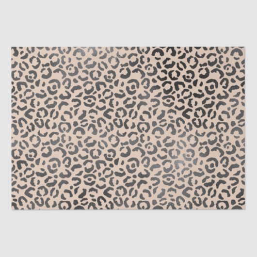 Zwart en Cream Leopard Print Tissuepapier (Voorkant)