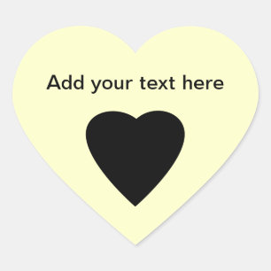 Zwart en Cream Love Heart Design. Hart Sticker