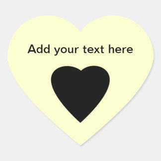 Zwart en Cream Love Heart Design. Hart Sticker